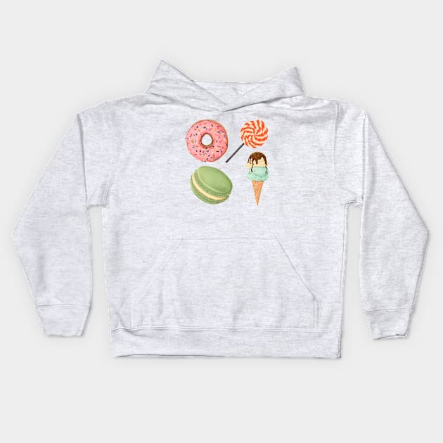 Sweet Dessert Kids Hoodie by Mako Design 